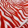 Zebra Spine Print Fabric Animal Stripes Cotton Furnishing Curtain Upholstery Home Decor Material - 55"/140cm Wide - Red & White - Image 6