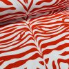 Zebra Spine Print Fabric Animal Stripes Cotton Furnishing Curtain Upholstery Home Decor Material - 55"/140cm Wide - Red & White - Image 4