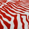 Zebra Spine Print Fabric Animal Stripes Cotton Furnishing Curtain Upholstery Home Decor Material - 55"/140cm Wide - Red & White - Image 2