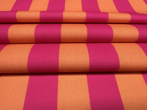Pink & Orange Stripes Digital Print Fabric Furnishing Home Decor Joy Curtain Upholstery Cushion Dressmaking Material 55" or 140cm Wide - Image 2