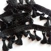 Fringe Tassel Trim Garland Bobble Ribbon Tape with Tassels for curtains fabric craft - 15 colours - any length - Black