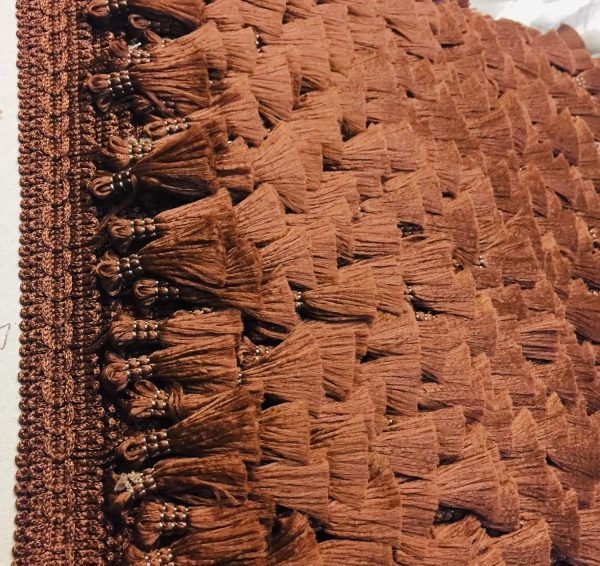Fringe Tassel Trim Garland Bobble Ribbon Tape with Tassels for curtains fabric craft - 15 colours - any length - Light Brown - Image 2